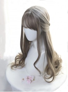 Daily Nature Aoki Linen Gray Qi Bangs Long Curly Hair Lolita Wigs