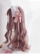 Pink Purple Sweet Daily Long Curly Hair Girl Qi Bangs Lolita Wigs