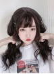 Stylish And Fluffy Black Cute Wool Roll Big Natural Waves Qi Bangs Lolita Wigs