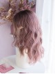 Gradient Pink-Brown Wool Egg Roll Big Black Wave Lolita Wigs