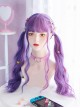 Fashion Pink And Purple Colors Matching Big Waves Long Curly Hair Qi Bangs Lolita Wigs