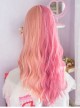 Fashion Orange-Pink Colors Matching Big Waves Long Curly Hair Qi Bangs Classic Lolita Wigs