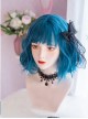 Aquarius Series Blue-Green Polaris Egg Roll Short Hair Qi Bangs Gothic Wigs