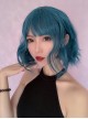 Aquarius Series Blue-Green Polaris Egg Roll Short Hair Qi Bangs Gothic Wigs