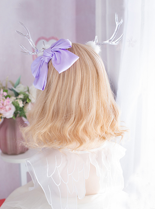 Daily Blonde Cute Short Curly Hair Qi Bangs Sweet Lolita Wigs