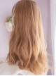 Fashion Champagne Color Long Curly Hair Qi Bangs Classic Lolita Wigs