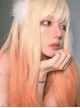 Golden Orange Personality Gradient Long Straight Hair Qi Bangs Lolita Wigs