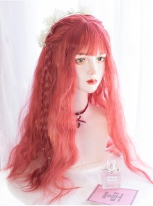 Sweet Berry Red Color Big Wavy Long Curly Hair Lolita Wigs