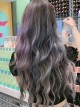 Two-Tone Blue-Gray Gradient Long Curly Hair Qi Bangs Fashion Wavy Roll Lolita Wigs