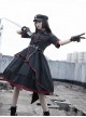 The Loser Of The Army Eats Dust Series OP Military Style Gothic Lolita Metal Belt Decoration Short Sleeve Dress Set