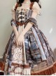 Constantine Series OP Elegant Vintage Oil Painting Print Bow Knots Decoration Classic Lolita Short Sleeve Dress Set