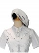 Fog City Thorns Series OP White Military Uniform Exquisite Embroidery Pattern Irregular Hem Classic Lolita Short Sleeve Dress Set