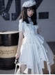 Fog City Thorns Series OP White Military Uniform Exquisite Embroidery Pattern Irregular Hem Classic Lolita Short Sleeve Dress Set