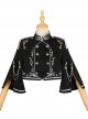 Battle Of Thorns Series Dark Cool Handsome Military Style Decorative Embroidered Metal Buttons Gothic Lolita Top Skirt Set