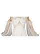 Camellia Series JSK Chinese Style White Exquisite Jacquard Embroidered Cheongsam Beaded Decoration Classic Lolita Sleeveless Dress Set