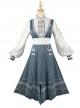 Crane String Series Improved Chinese Style Exquisite Embroidery Buckle Design Classic Lolita Long Sleeve Dress Set