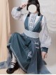 Crane String Series Improved Chinese Style Exquisite Embroidery Buckle Design Classic Lolita Long Sleeve Dress Set