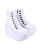 Dark Series Punk Style Round Head Cross Strap Design Platform High Heels Short Boots