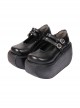 Simple Japanese Style Big Round Head Platform Wedge Classic Lolita Platform Shoes