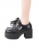 Japanese Style Classic Campus-Style Black Leather Classic Lolita Platform Uniform Shoes