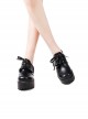 Japanese Style Classic Campus-Style Black Leather Classic Lolita Platform Uniform Shoes
