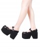 Solid Color Simple Black Prototype Big Head Design Cute Cat Ear Shape Classic Lolita Platform Shoes