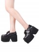 Punk Style Simple Black Metal Cross Decoration Super-Platform Lolita Shoes