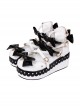 Round Head Cute Bow Knots Decoration Hollow Heart Shape Design Classic Lolita Platform Shoes