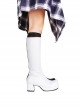 Gothic Big Round Head Black And White Personality Zipper Tall Boots 