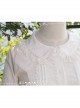 White Cotton Crinkle Lace Cute Doll Neckline Classic Lolita Long Sleeve Shirt