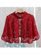 Summer Thin Lace Jacquard Embroidery Silver Button Decoration Cheongsam Retro Sun Protection Small Shawl