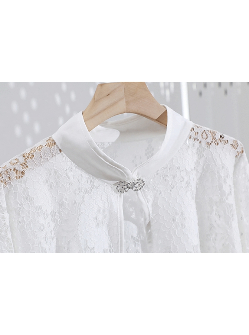 Summer Thin Lace Jacquard Embroidery Silver Button Decoration Cheongsam Retro Sun Protection Small Shawl