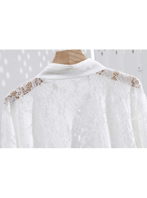 Summer Thin Lace Jacquard Embroidery Silver Button Decoration Cheongsam Retro Sun Protection Small Shawl