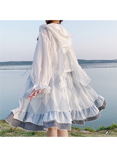 Japanese Style Sweet And Cute Bunny Ears Decoration Classic Lolita Long Sleeve Cardigan Sun Protection