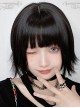 Japanese Style Black Bangs Classic Lolita Short Warped Outwards Wigs