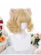 Solid Color Japanese Style Air Bangs Cute Natural Curly Classic Lolita Short Wigs