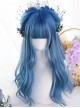 Japanese Style Natural And Gentle Air Bangs Micro Volume Blue Classic Lolita Long Wigs