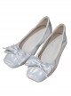Solid Color Bow Knot Decoration Classic Lolita Shallow Mouth Temperament Low Heels Shoes