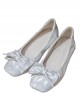 Solid Color Bow Knot Decoration Classic Lolita Shallow Mouth Temperament Low Heels Shoes