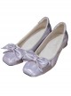 Solid Color Bow Knot Decoration Classic Lolita Shallow Mouth Temperament Low Heels Shoes