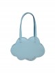 Classic Lolita Solid Color Cloud Shape Design Letter Bronzing Decoration Shoulder Bag