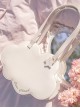 Classic Lolita Solid Color Cloud Shape Design Letter Bronzing Decoration Shoulder Bag