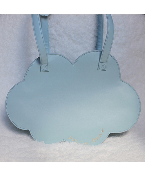 Classic Lolita Solid Color Cloud Shape Design Letter Bronzing Decoration Shoulder Bag