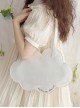 Classic Lolita Solid Color Cloud Shape Design Letter Bronzing Decoration Shoulder Bag