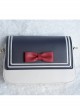 Square Solid Color Classic Lolita Navy Style Bow Knot Decoration Messenger Bag