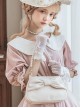 Classic Solid Color Large Bow  Knot Design Elegant Pearl Chain Classic Lolita Bag