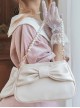 Classic Solid Color Large Bow  Knot Design Elegant Pearl Chain Classic Lolita Bag