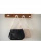 Classic Solid Color Large Bow  Knot Design Elegant Pearl Chain Classic Lolita Bag