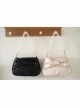 Classic Solid Color Large Bow  Knot Design Elegant Pearl Chain Classic Lolita Bag