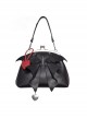 Little Devil Wings Design Dark Gothic Lolita Big Bow Knot Decoration Metal Lock Shoulder Bags